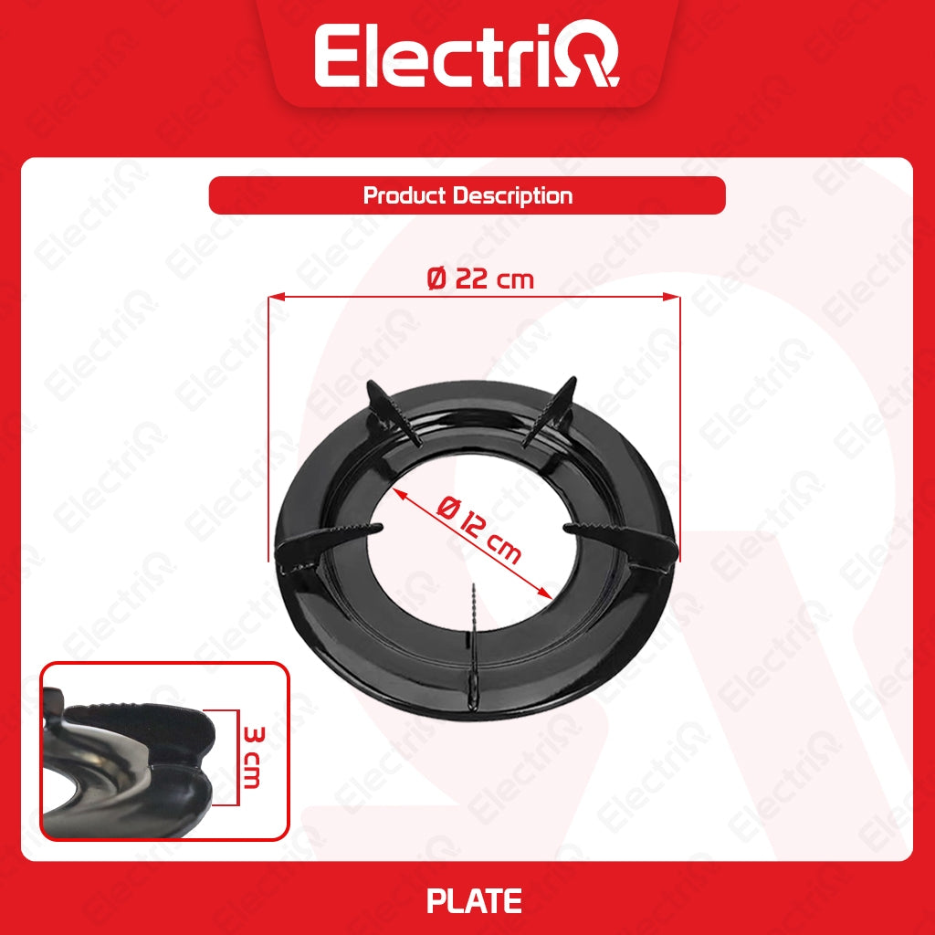 Electriq Universal Gas Stove Burner Rack Stand Plate 23cm Non-Slip Hob Support