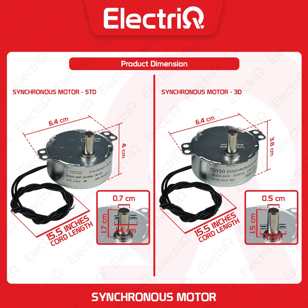 Electriq Universal Synchronous Motor 220V AC Electric Fan Spare Part