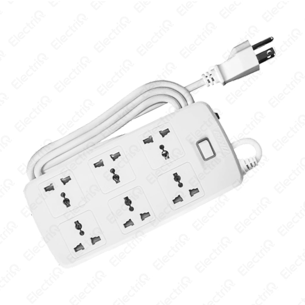 Electriq Royu Extension Cord Overload & Surge Protected 6 Outlets with Master Switch 2M 2500W