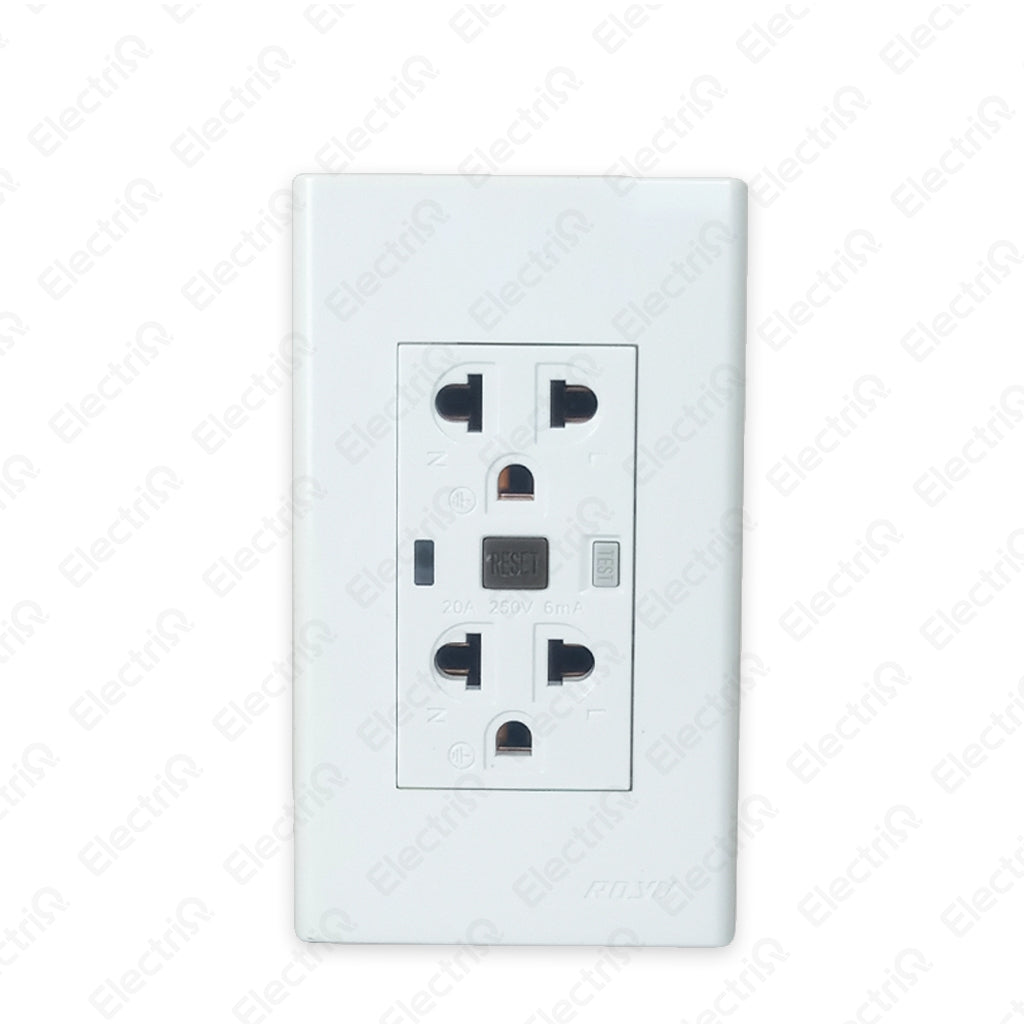 Electriq Royu Ground-Fault Circuit Interrupter 20A Duplex GFCI Outlet Set 250V Safety Outlet