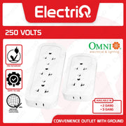 Electriq Omni Surface Convenience Outlet 2-Gang / 3-Gang 10A 250V Heavy Duty