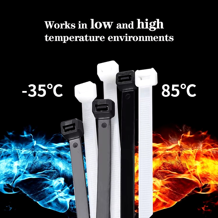 Electriq GP 100 Pcs/Pack Nylon Super Strength Cable Tie with Self Locking and Anti-UV