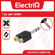 Electriq 2 Female Stereo RCA Jack to Stereo Male PL Plug Converter Connector Adapter Adaptor