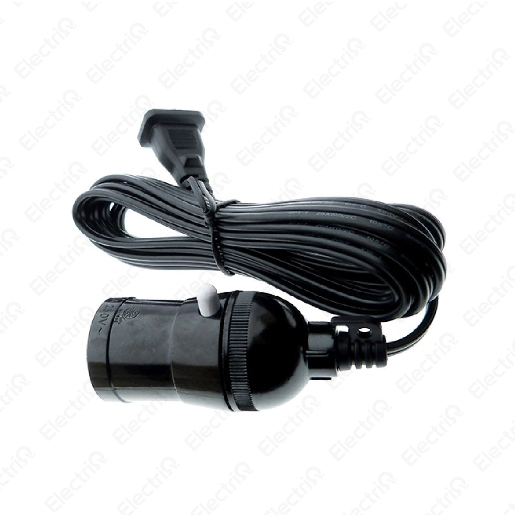 Electriq Omni E27 Bulb Socket Extension Cord 3M / 6M Push Through Switch Lamp Holder Cable