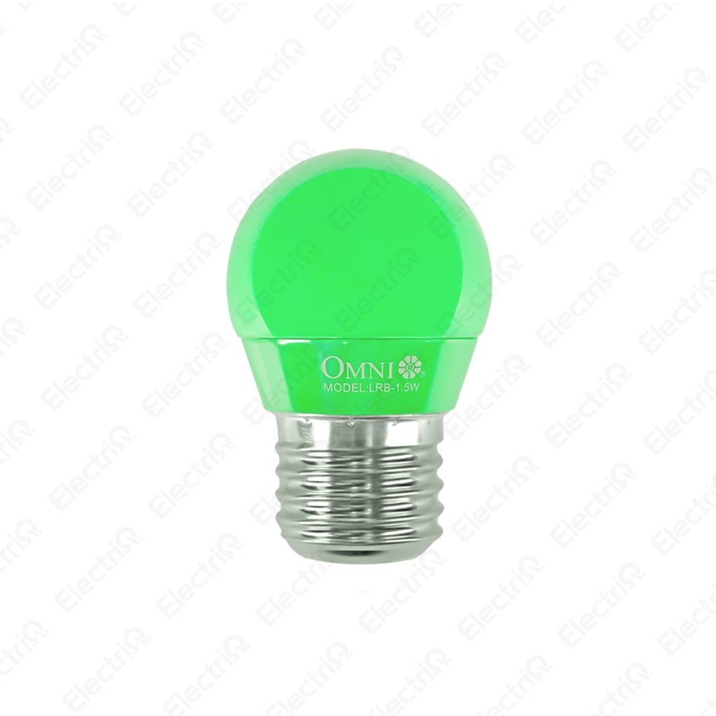Electriq Omni Basic LED Colored Round Bulb 1.5W E27 LRB Series Energy Saving Decorative Light (Sold Per Color)