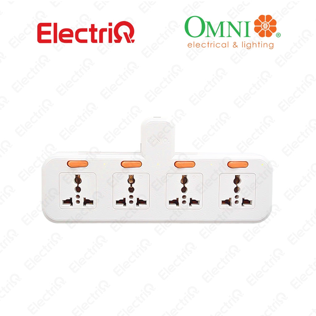 Electriq Omni 3/4-Gang Wall Universal Adapter Socket 10A with Individual Switch & Indicator
