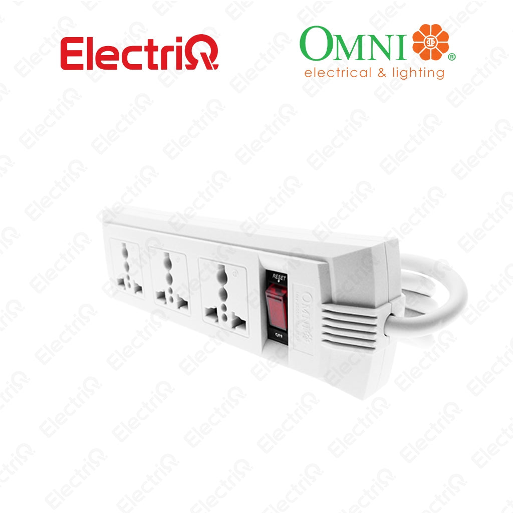 Electriq Omni Universal Disk Power Extension Cord with Switch 1.83M Heavy Duty Multi Outlet Extension