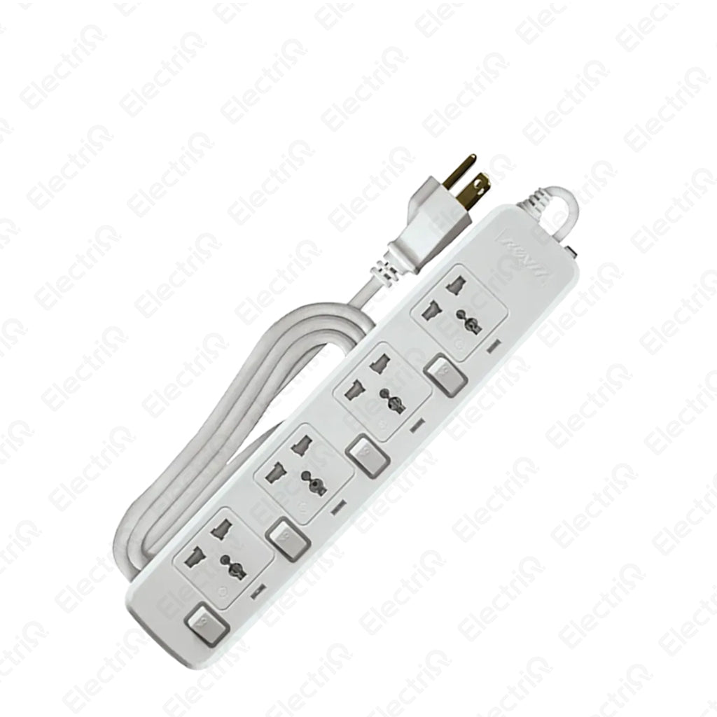 Electriq Royu Extension Cord Overload & Surge Protected 4 Outlets with Individual Switch 2M 2500W