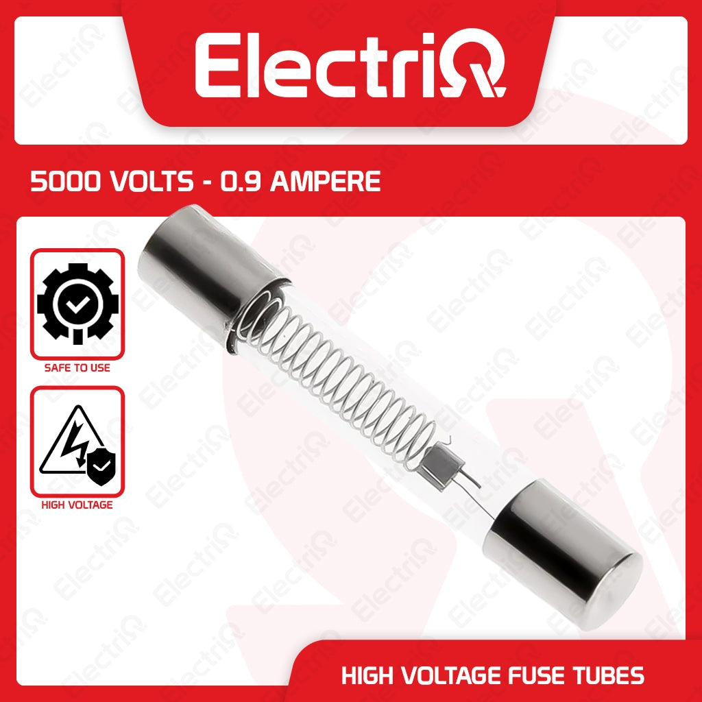 Electriq 0.9A Microwave High Voltage Fuse 5KV 6.5x40mm Glass Tube Replacement