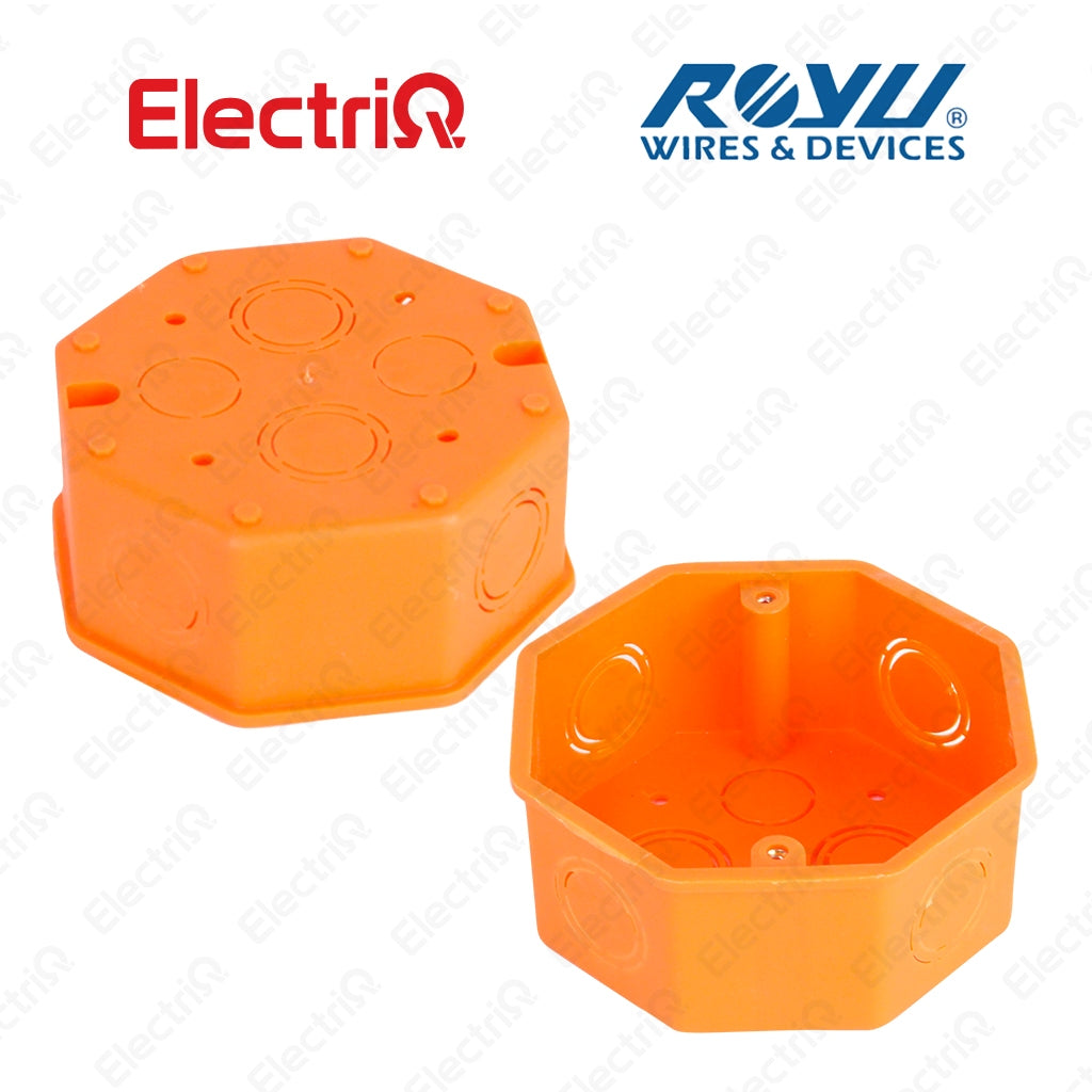 Electriq Royu PVC Junction Box Orange 4x4 Electrical Box Without Cover