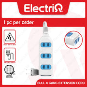 Electriq Bull Eco 4-Gang Extension Cord 4M 2500W Heavy Duty Power Strip