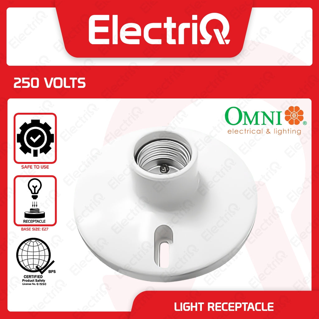 Electriq Omni E27 Ceiling Bulb Light Receptacle 2¼” / 4¼” Screw Type Lamp Holder
