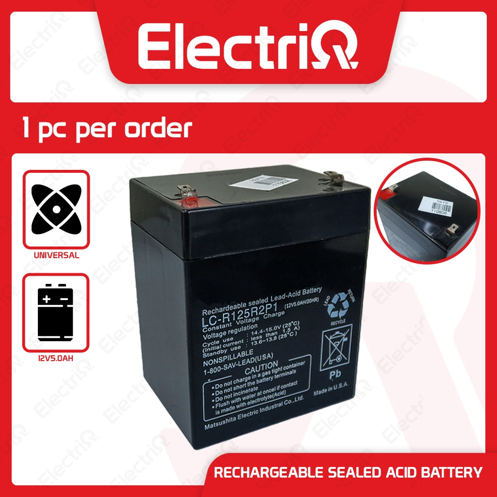Electriq 12V 5AH UPS Battery Sealed Lead Acid Rechargeable Deep Cycle Battery