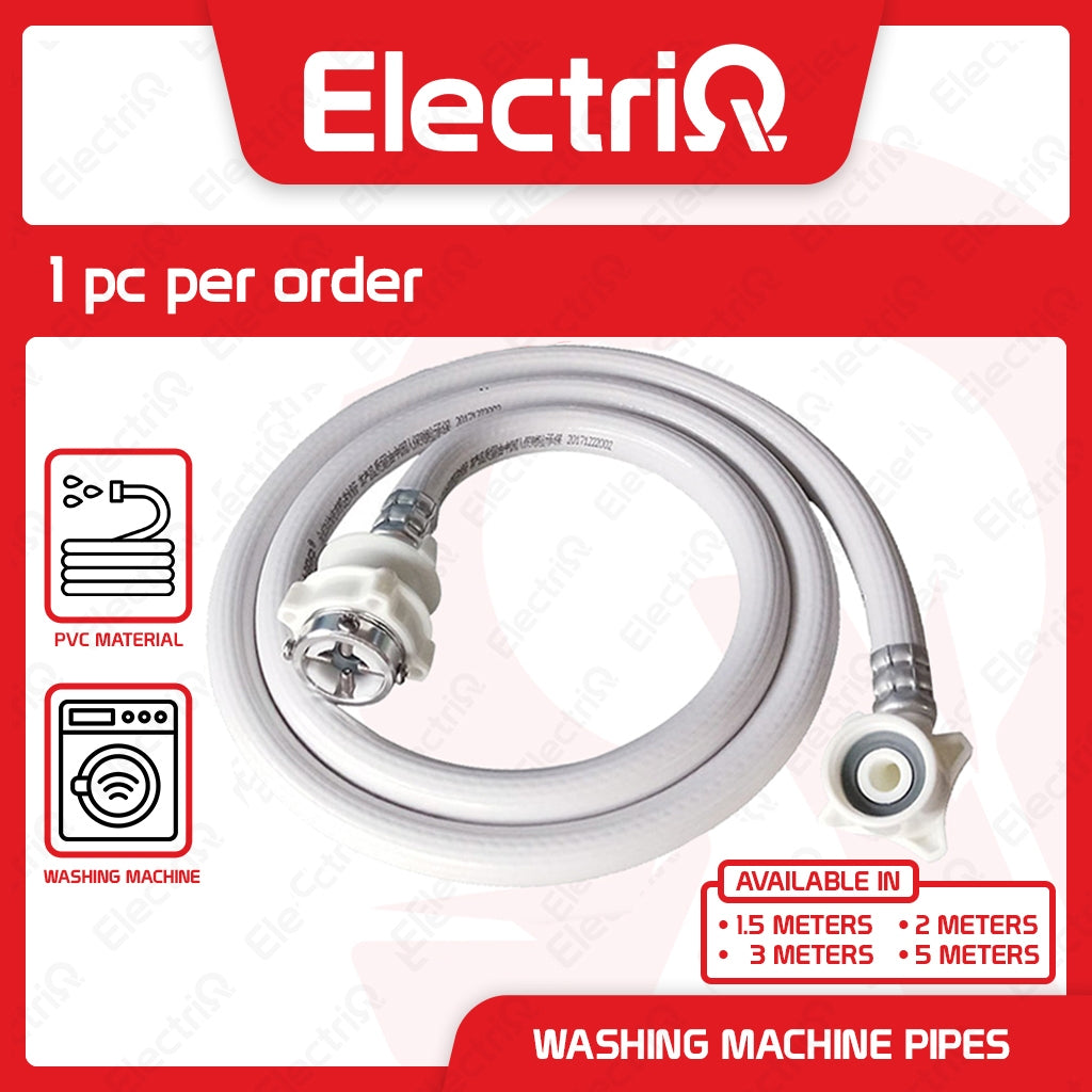 Electriq Automatic Washing Machine Water Inlet Hose 2m / 3m Rubber Pipe Replacement