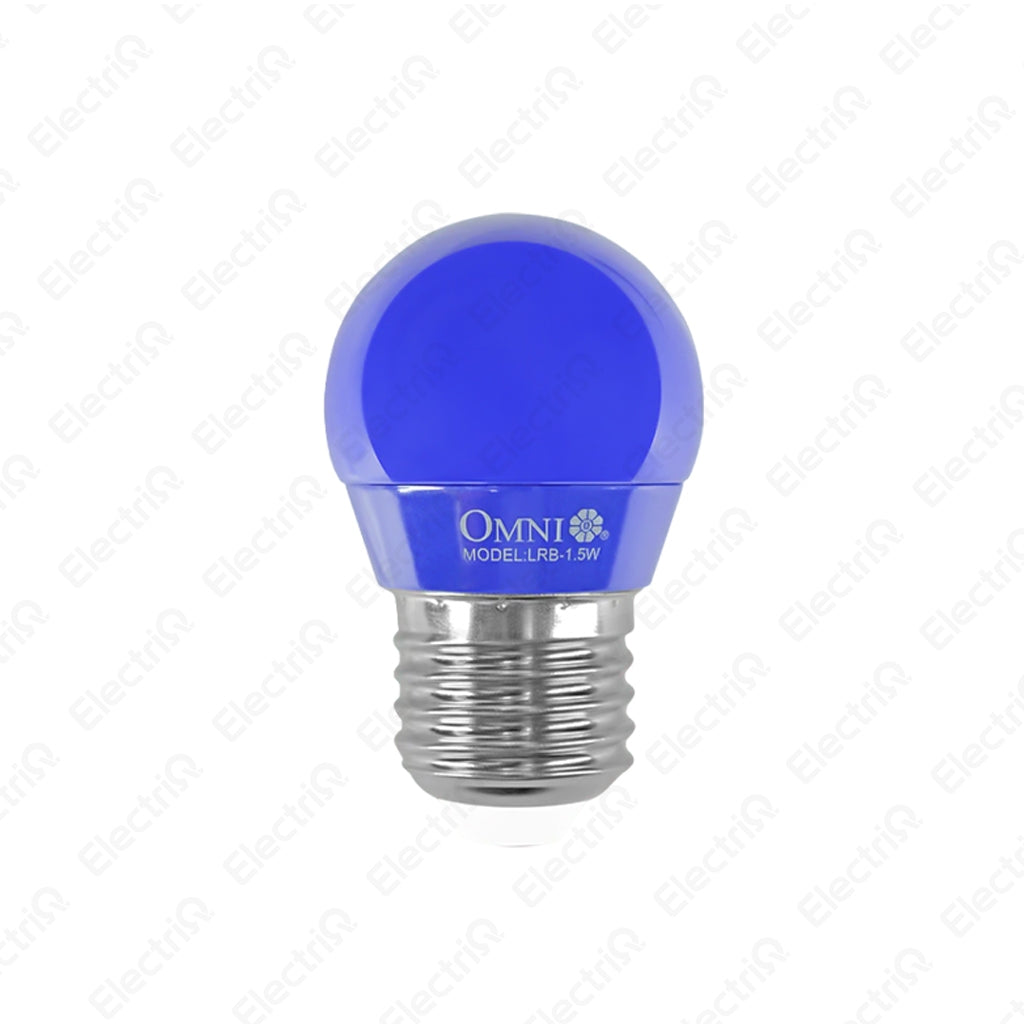 Electriq Omni Basic LED Colored Round Bulb 1.5W E27 LRB Series Energy Saving Decorative Light (Sold Per Color)