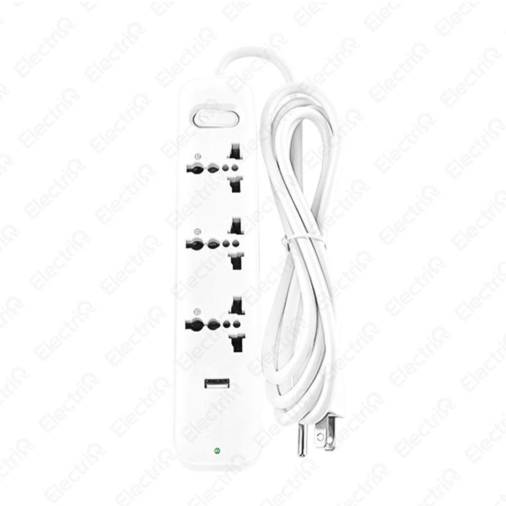 Electriq Omni Travel Power Extension Cord 3-Gang with USB 1.83M 250V Portable Extension Socket