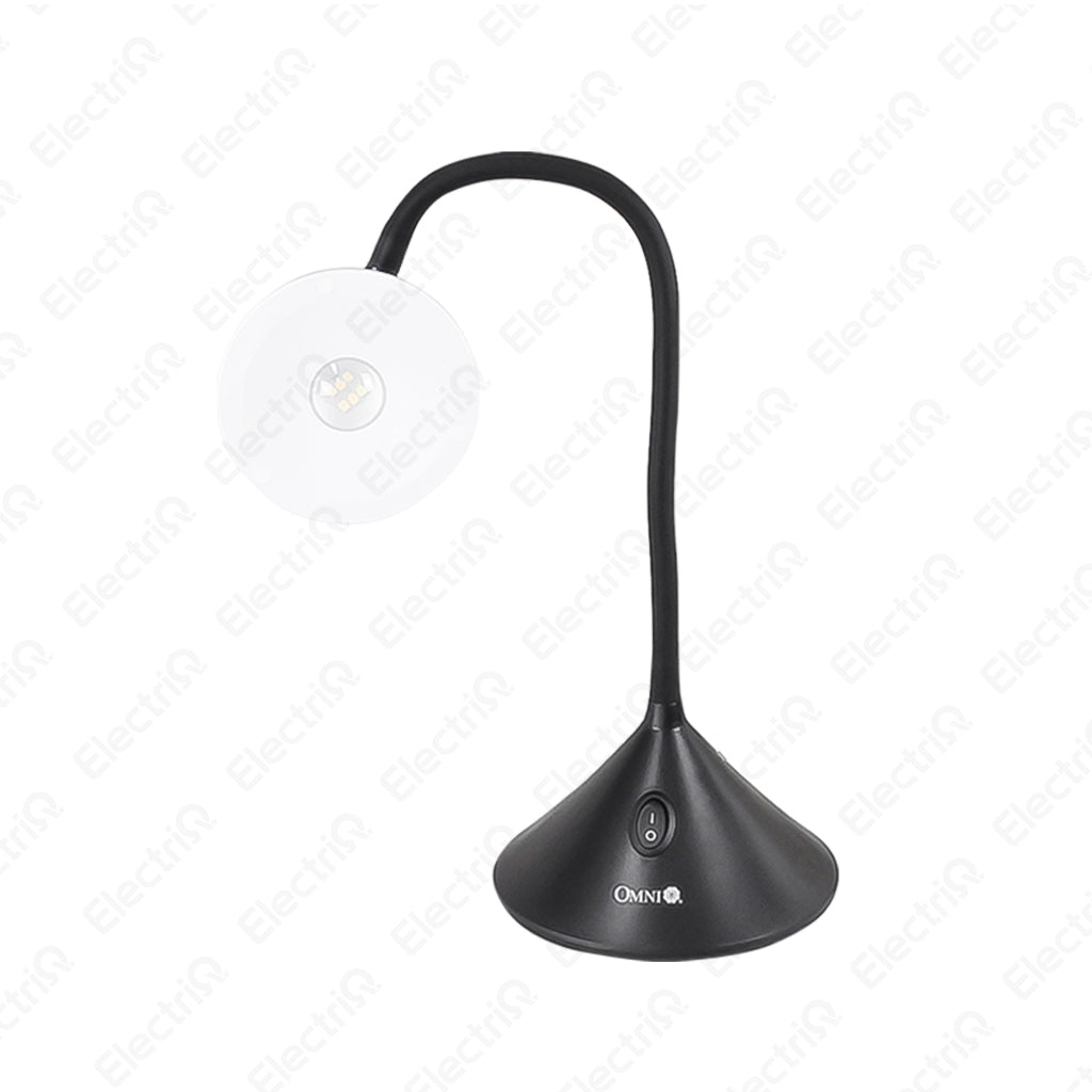 Electriq Omni LED Desk Table Lamp 3.2W Daylight Flexible Arm Black / White