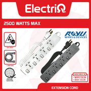 Electriq Royu Extension Cord Overload & Surge Protected 4 Outlets with Individual Switch 2M 2500W