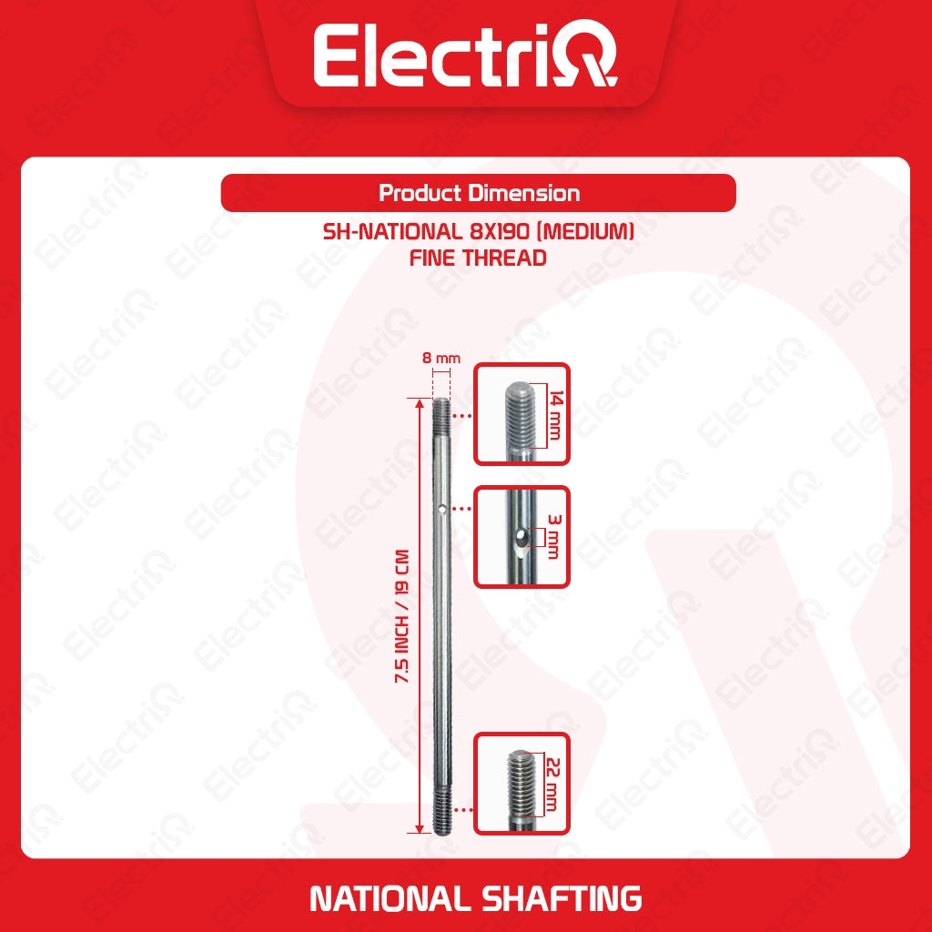 Electriq Electric Fan Parts Shafting 8mm(diameter) Electric Fan Replacement Part