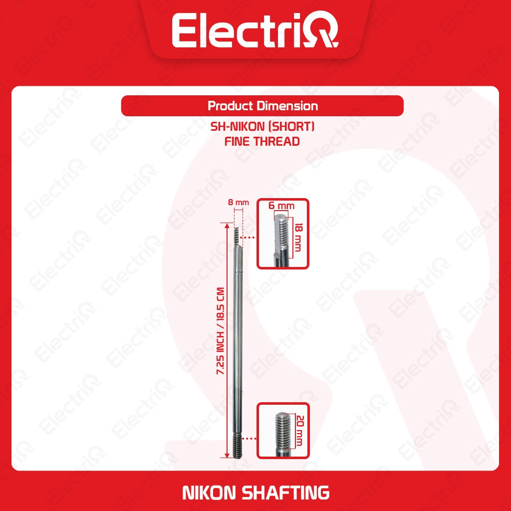 Electriq Nikon Shafting Half Moon Type 8mm Short / Medium / Long Electric Fan Spare Part