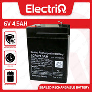 Electriq 6V 4.5Ah 6 Volts Sealed Rechargeable Battery