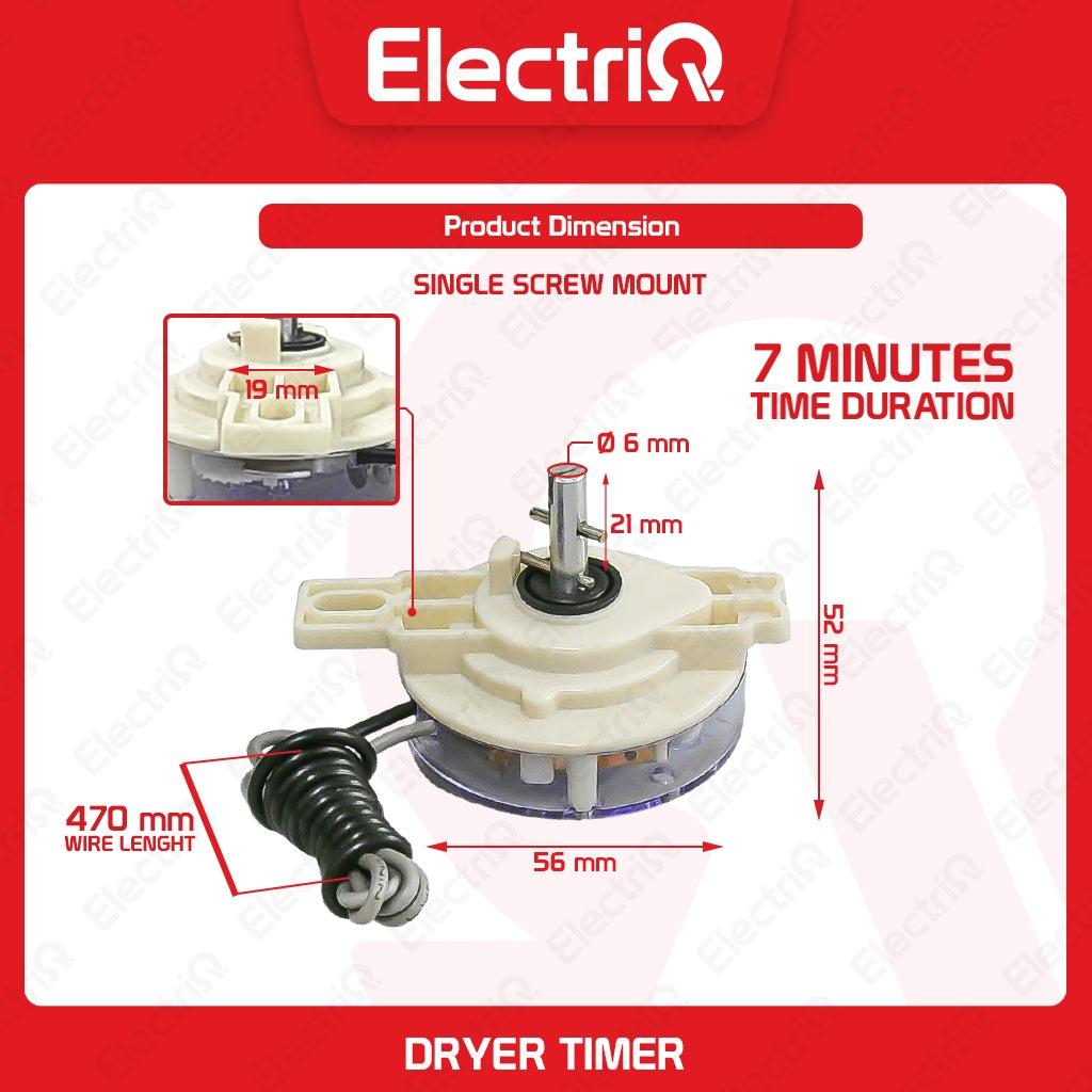 Electriq Universal Spin Dryer Timer 2-Wire (Flat & Slant Mount) Replacement Part