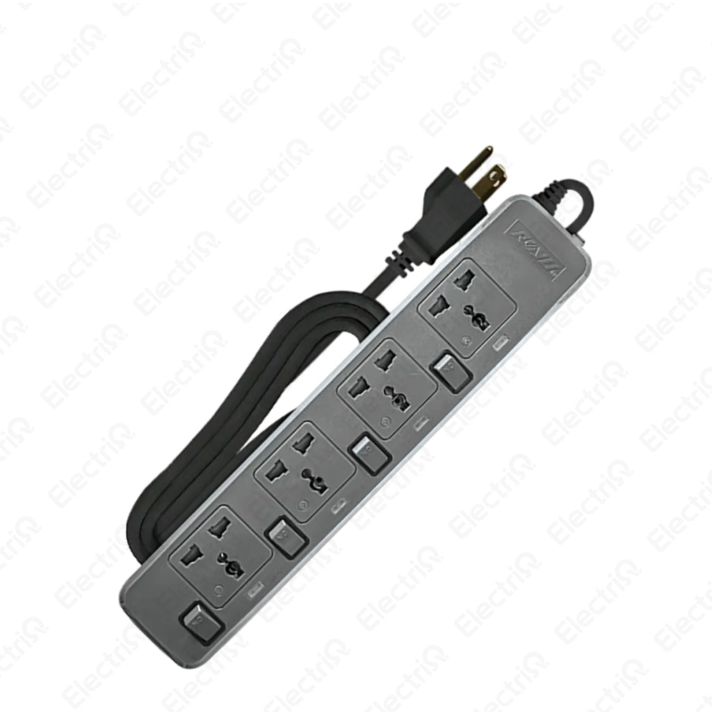 Electriq Royu Extension Cord Overload & Surge Protected 4 Outlets with Individual Switch 2M 2500W