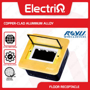 Electriq Royu Bronze Square Floor Receptacle Window Opening Bronze Fixture Only