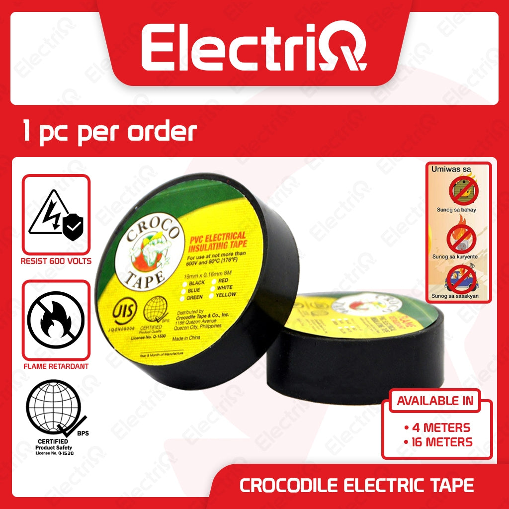 Electriq l Croco Flame Retardant Electric Electrical Tape Black 16M | 4M