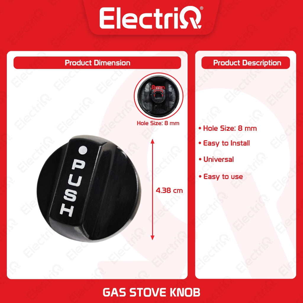 Electriq Universal Gas Stove Knob (Push Type) for Standard Gas Stove Replacement