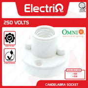 Electriq Omni E12/E14 Candelabra Socket 3A 250V Heat Resistant Lamp Holder