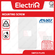 Electriq Royu Easy Installation Gang Plate 1/2/3 Gang or Blank Plate