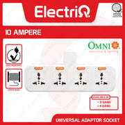 Electriq Omni 3/4-Gang Wall Universal Adapter Socket 10A with Individual Switch & Indicator