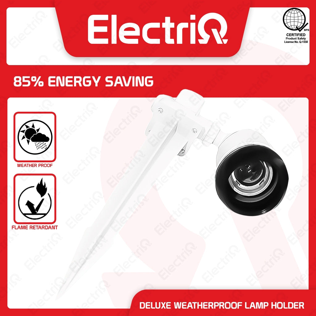 Electriq Omni Deluxe Weatherproof Lamp Holder IP65 130W 250V Outdoor Bulb Holder