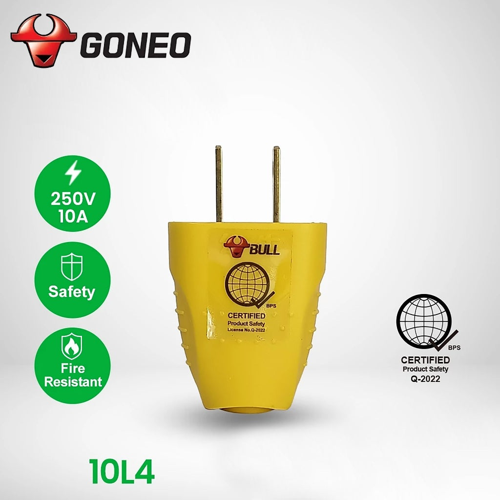Electriq Bull Plug Unbreakable Yellow Series Heavy Duty Safety Plug 10A 250V