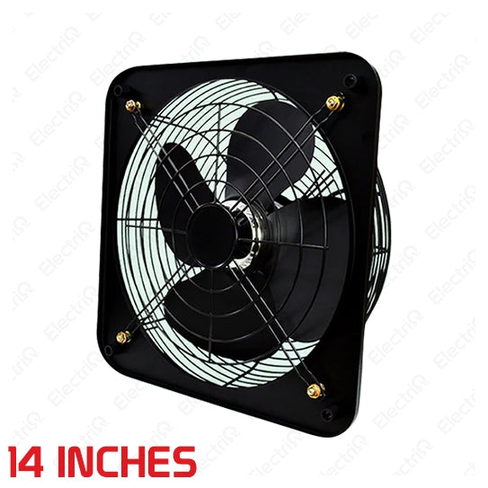 Electriq Omni Industrial Wall Mounted Exhaust Fan 12/14 Inch with Grille 55W