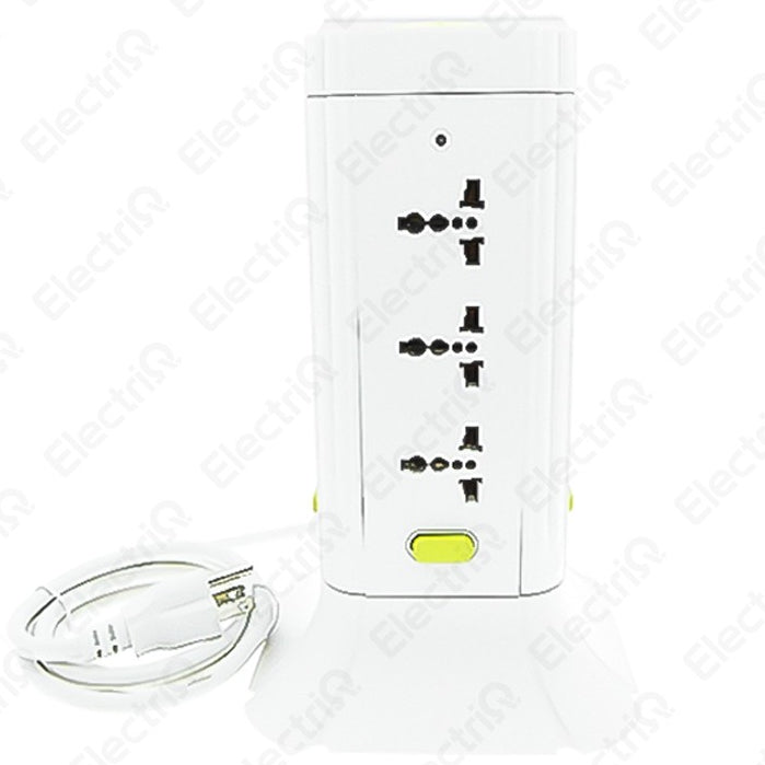 Electriq Omni Tower Extension Cord 12 / 16 Gang Universal Outlet w/ Switch 1.83M Power Strip