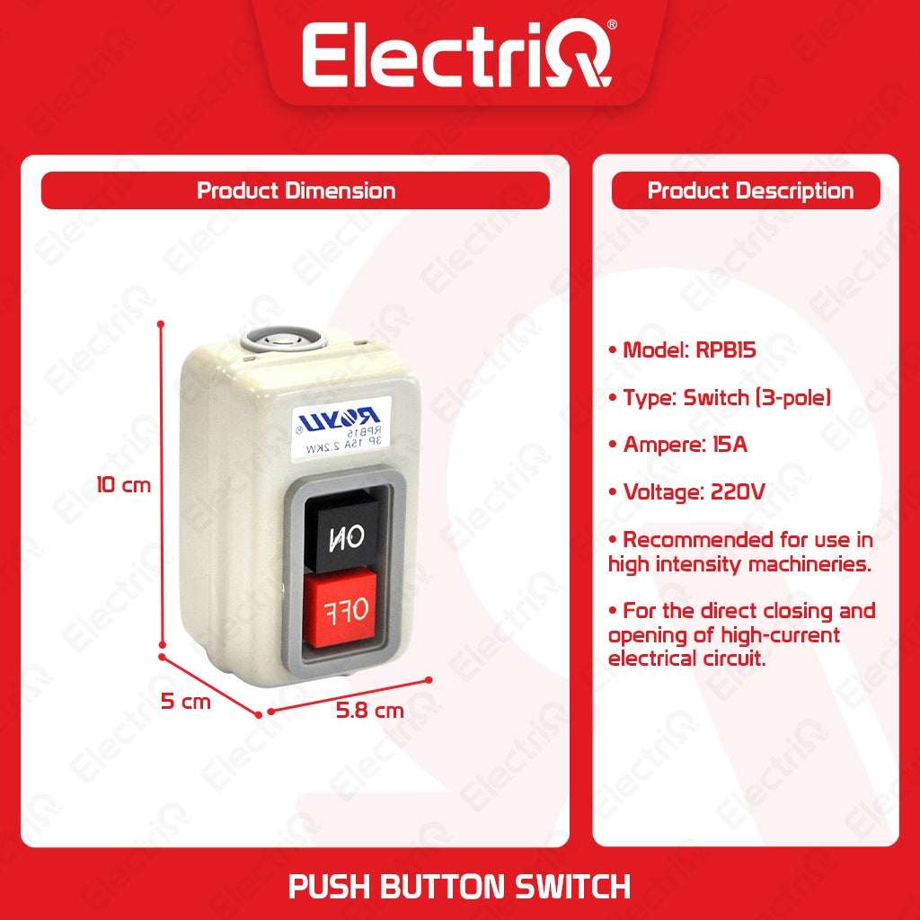 Electriq Royu Push Button Switch 30A 220V