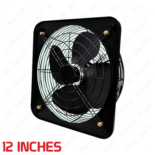 Electriq Omni Industrial Wall Mounted Exhaust Fan 12/14 Inch with Grille 55W