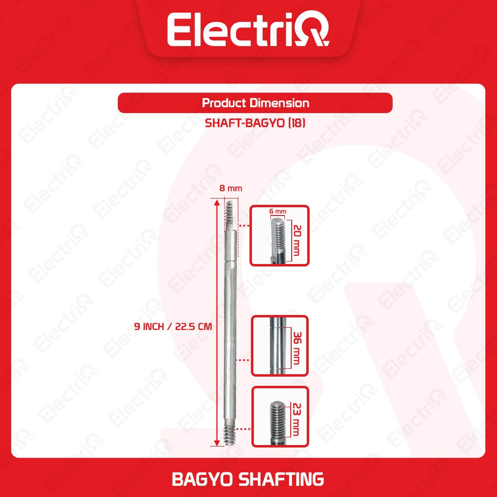 Electriq Half Moon Type Bagyo Shafting 8mm / 10mm Electric Fan Spare Part