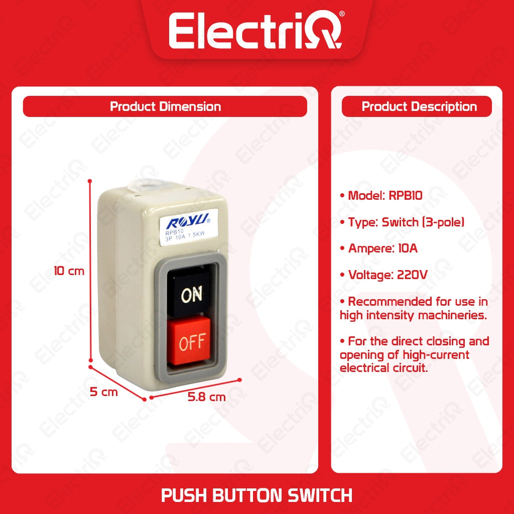 Electriq Royu Push Button Switch 30A 220V