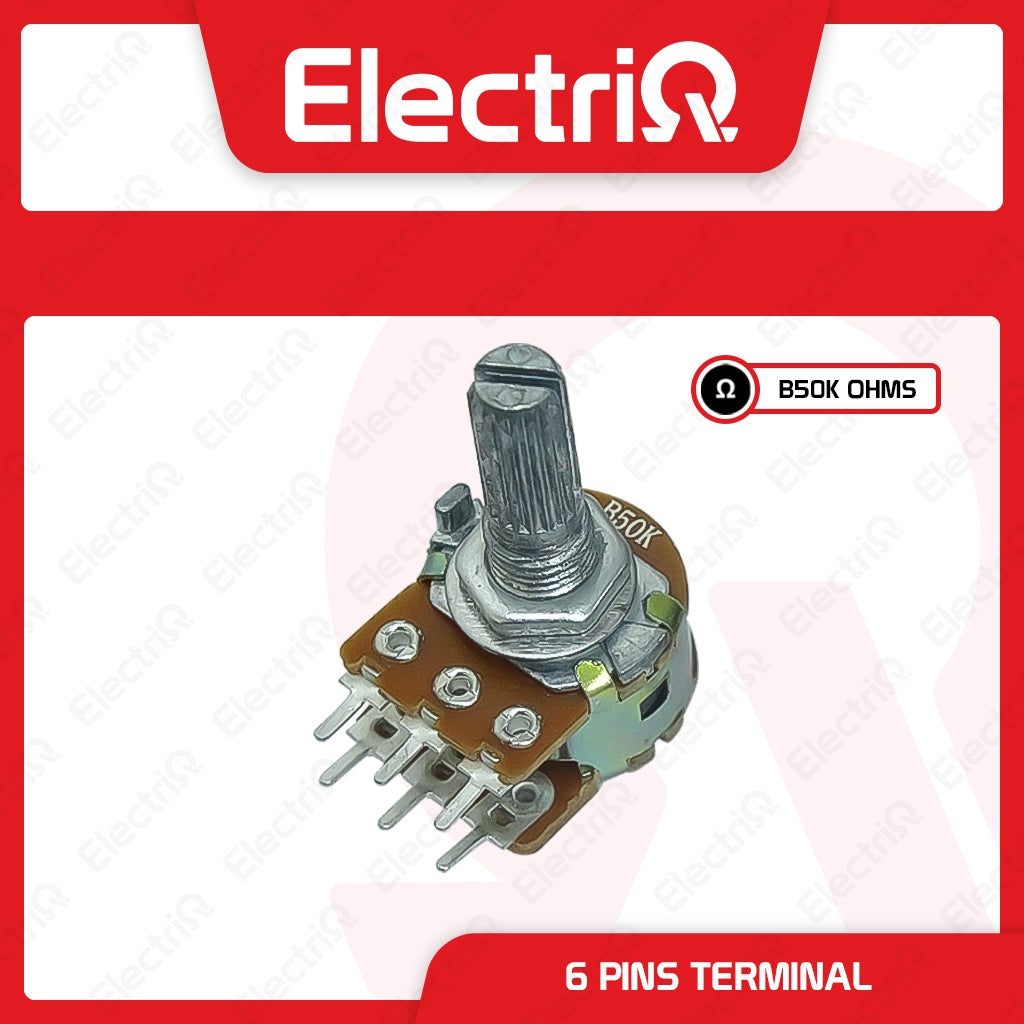 Electriq Potentiometer Mono 50K / Stereo 50K 8/6 Pins Universal Volume Control