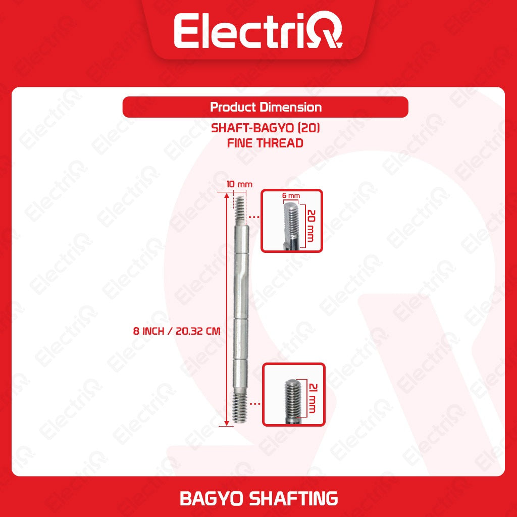Electriq Half Moon Type Bagyo Shafting 8mm / 10mm Electric Fan Spare Part