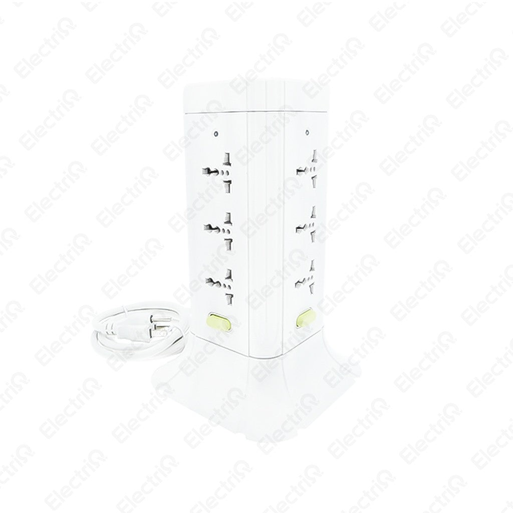 Electriq Omni Tower Extension Cord 12 / 16 Gang Universal Outlet w/ Switch 1.83M Power Strip