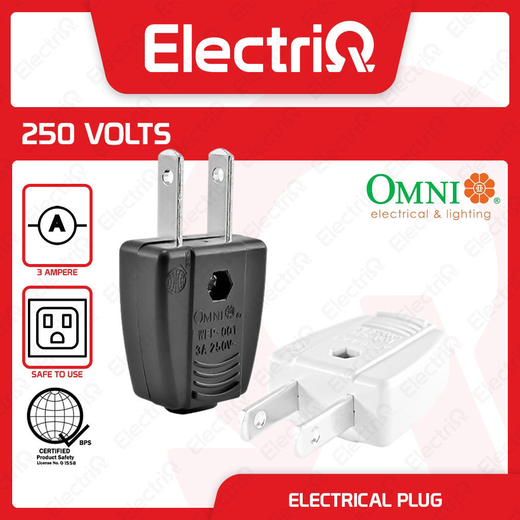 Electriq Omni Electrical Plug WEP-001 3A 250V Heavy Duty Safety Plug