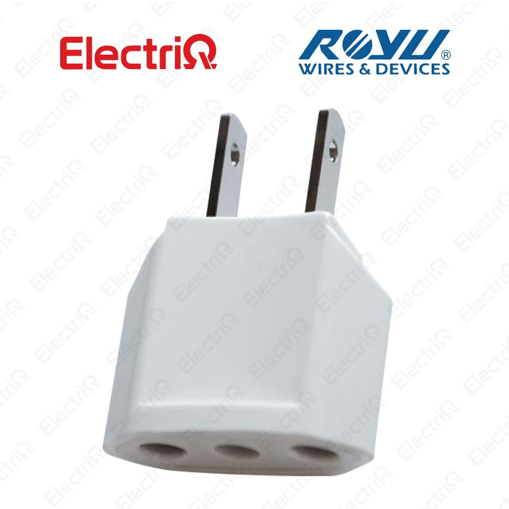 Electriq Royu Round to Flat Adapter Universal Plug Converter 10A 250V