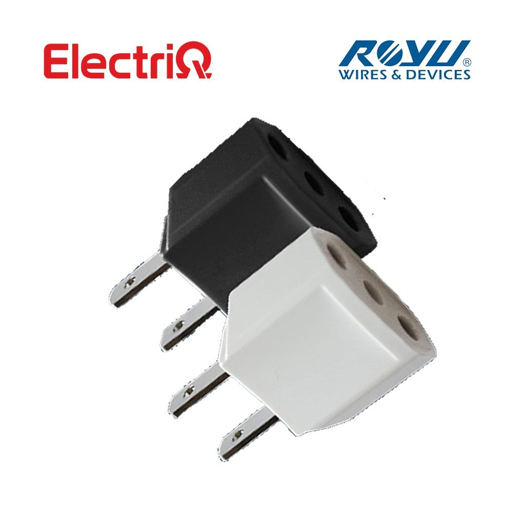 Electriq Royu Round to Flat Adapter Universal Plug Converter 10A 250V