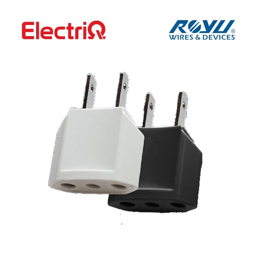 Electriq Royu Round to Flat Adapter Universal Plug Converter 10A 250V