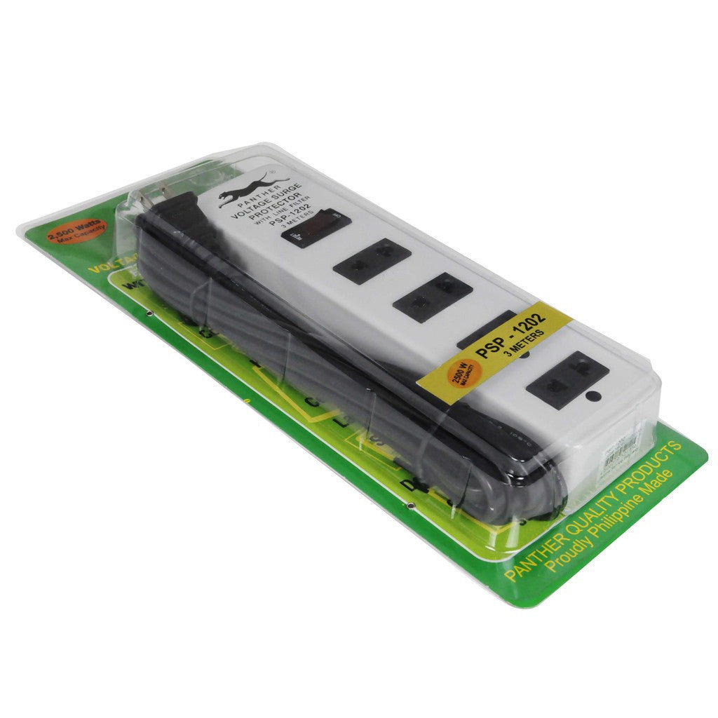Electriq Panther 3M Power Extension Cord with Surge & Overload Protector