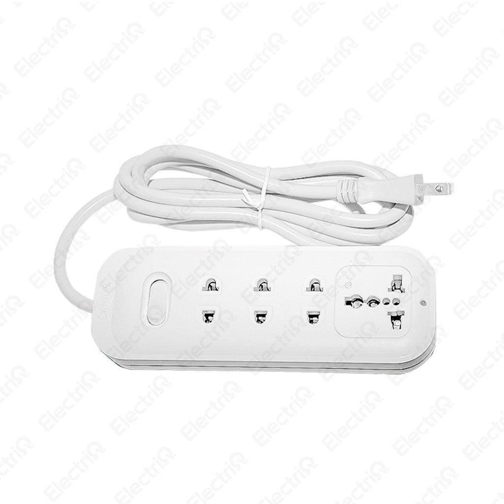 Electriq Omni Extension Cord 3-Gang Universal Outlet with Switch 2M 2500W